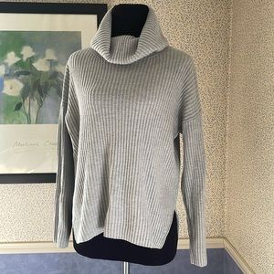 Gray soft lightweight ladies turtleneck sweater